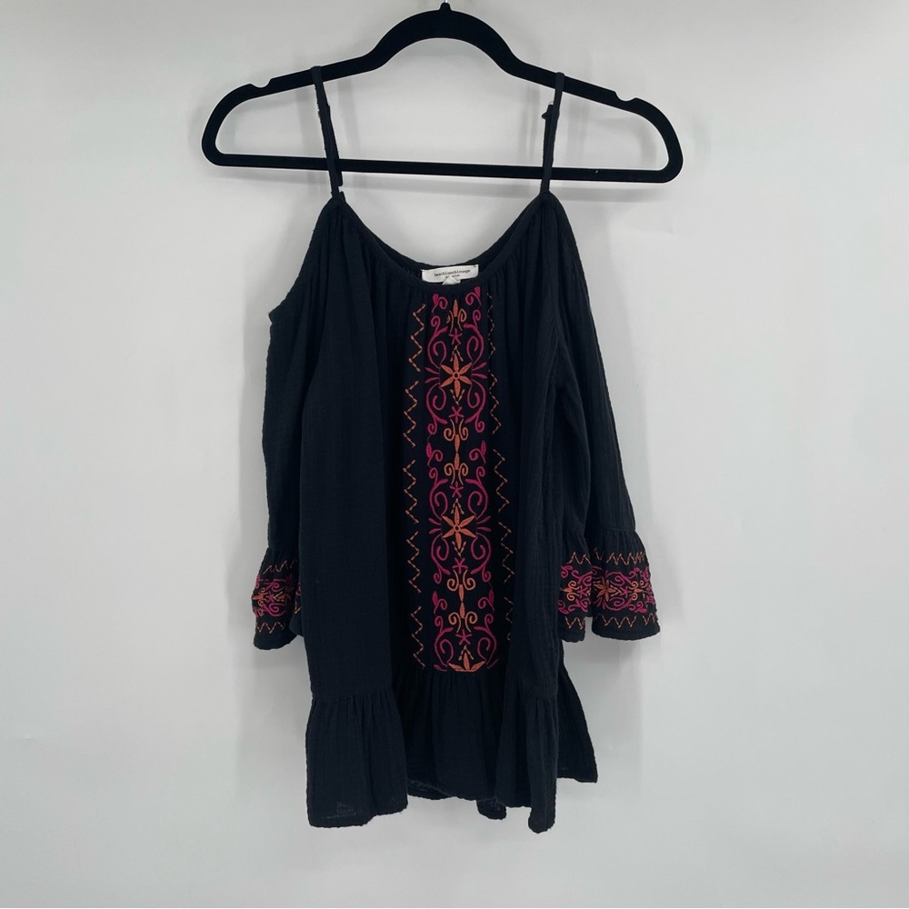 Beach Lunch Lounge Black Gauze Top